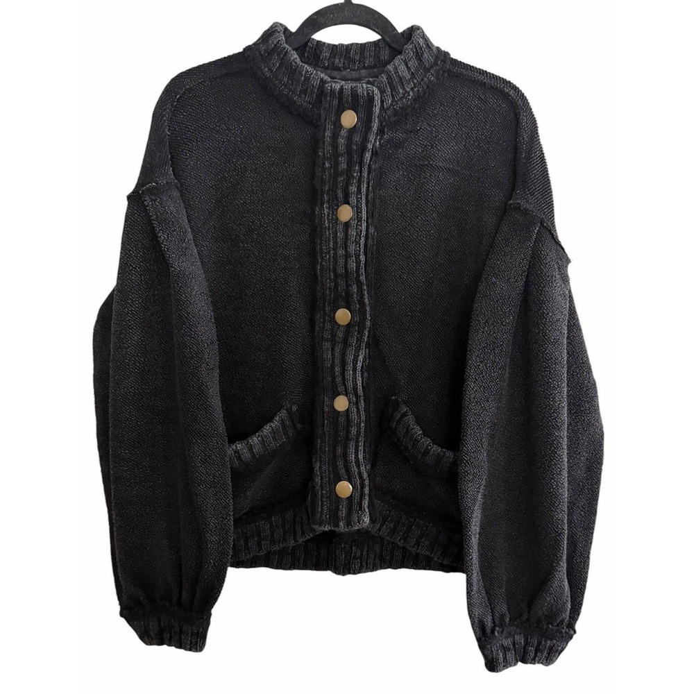 Free People We The Free Cute In This Cardi Black Boho Grunge Women's Size Small